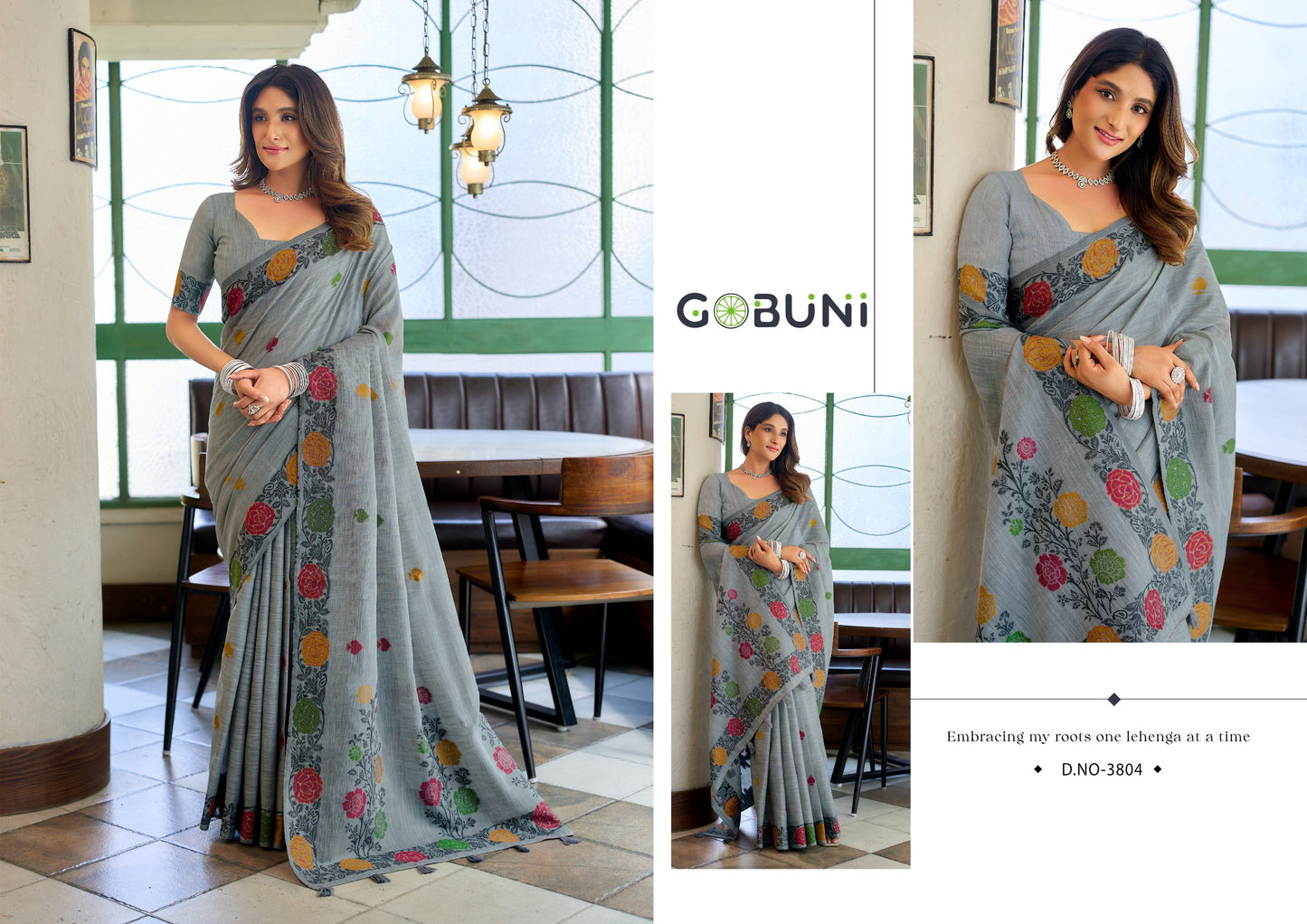 3804 Suman Gobuni Linen Jacquard Sarees