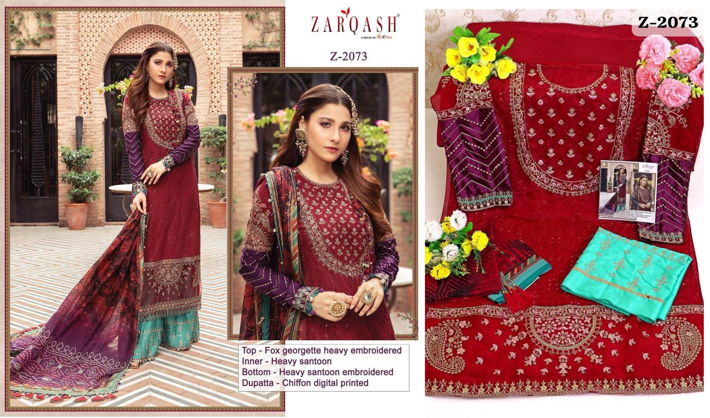 Z-2073 Zarqash Pakistani Salwar Suits