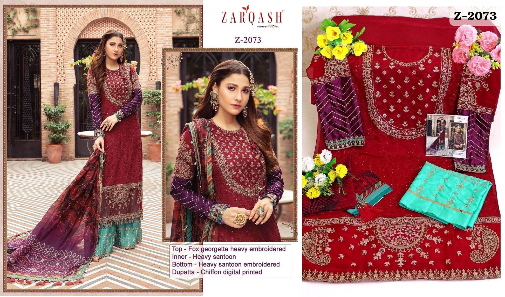 Z-2073 Zarqash Pakistani Salwar Suits