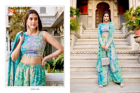4951 Flory Vol 39 Shubhkala Crop Top Plazzo Set
