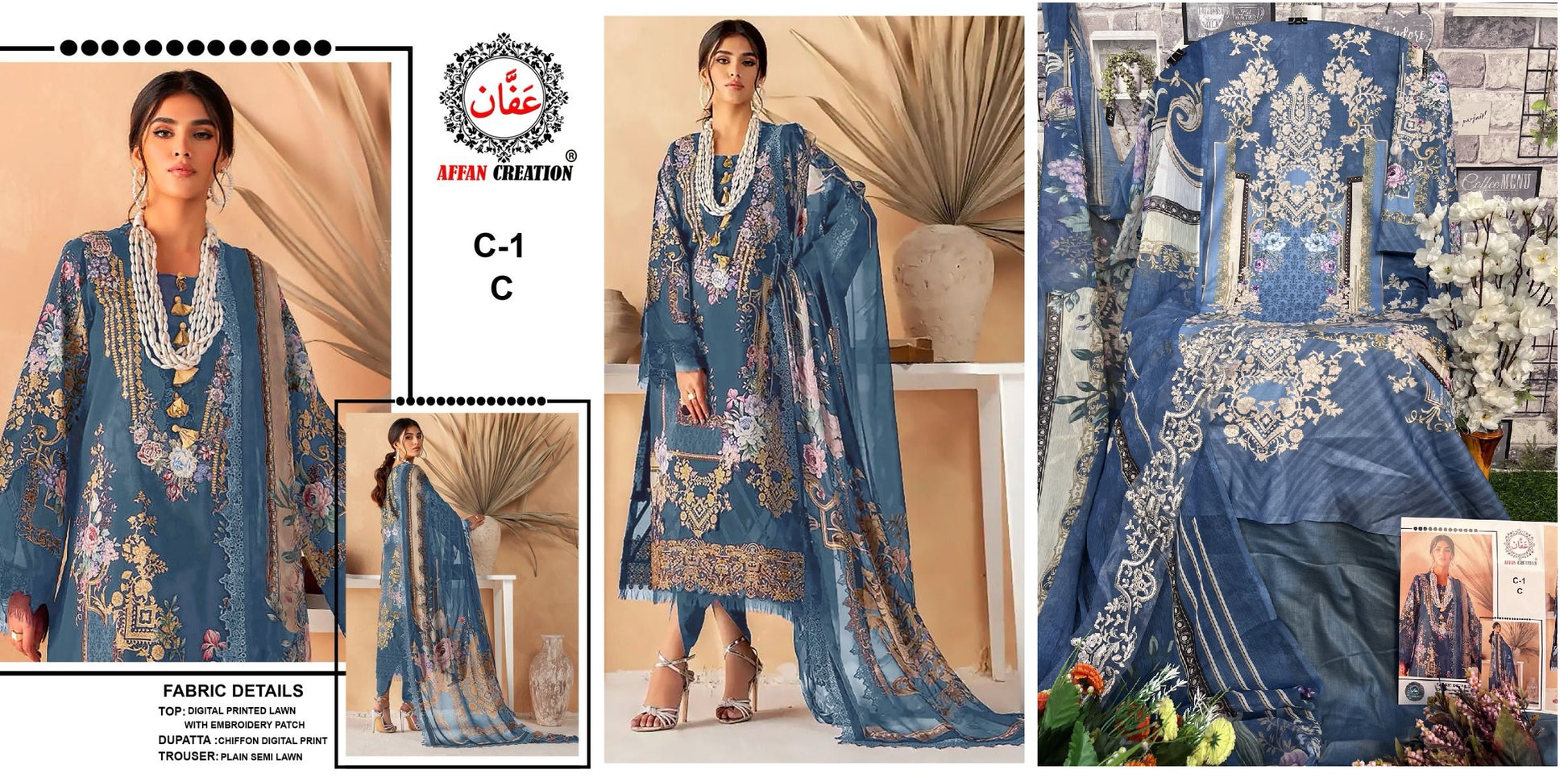 C-1C Affan Creation Pakistani Salwar Suits
