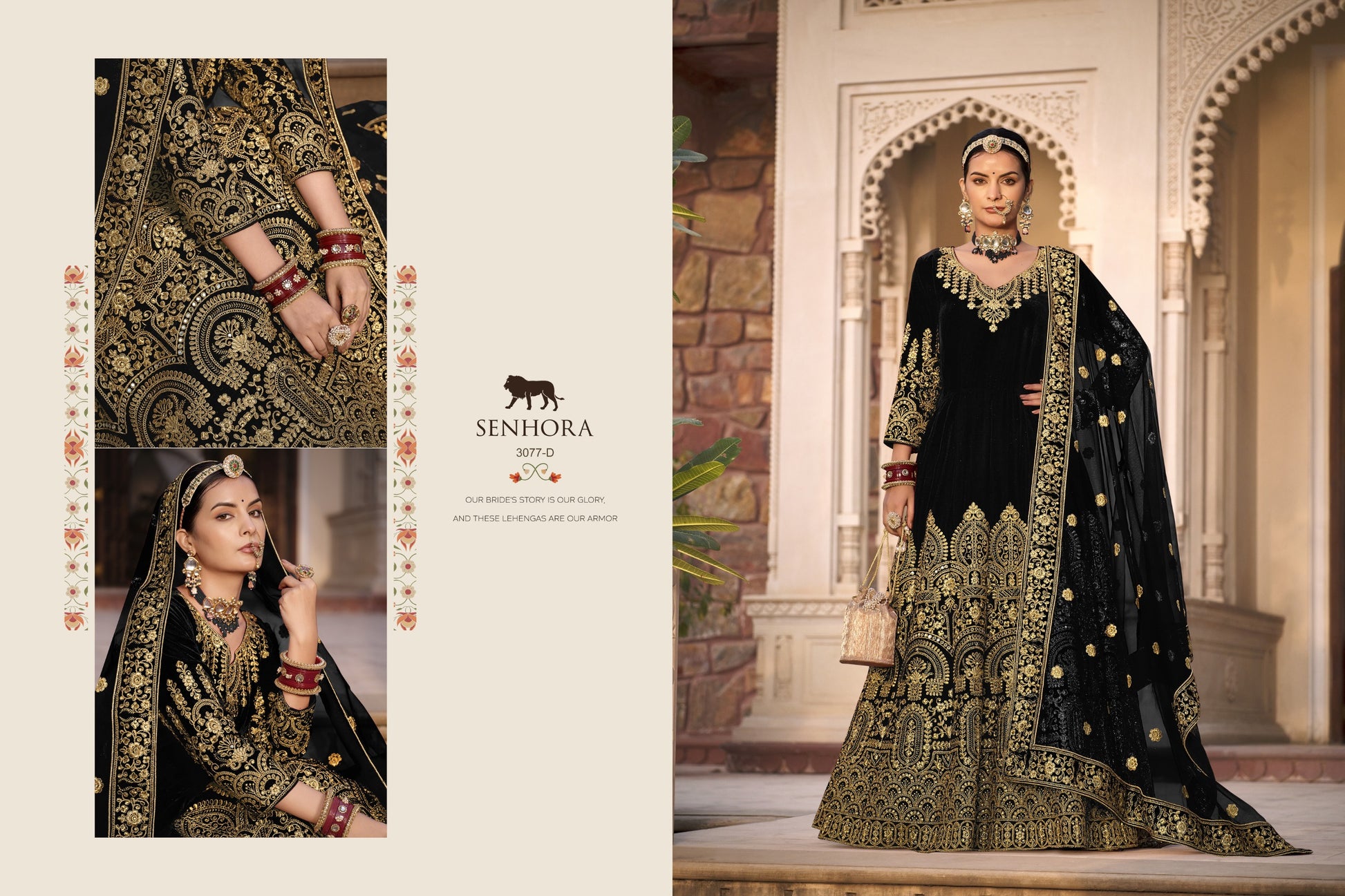 3077D Riwayaat Senhora Unstitched Suits