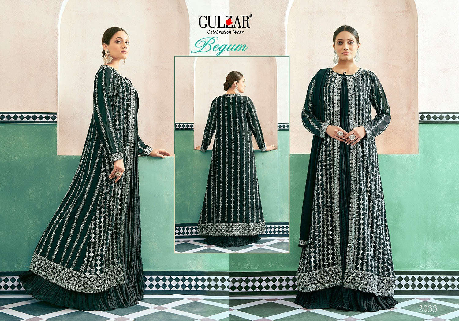2033 Begum Gulzar Gown Dupatta Set