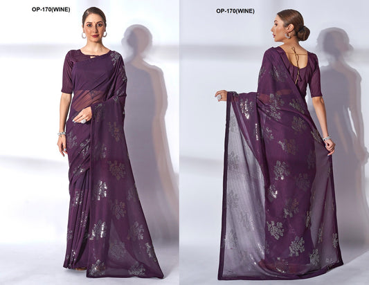 170 Wine Laxminam Sarees