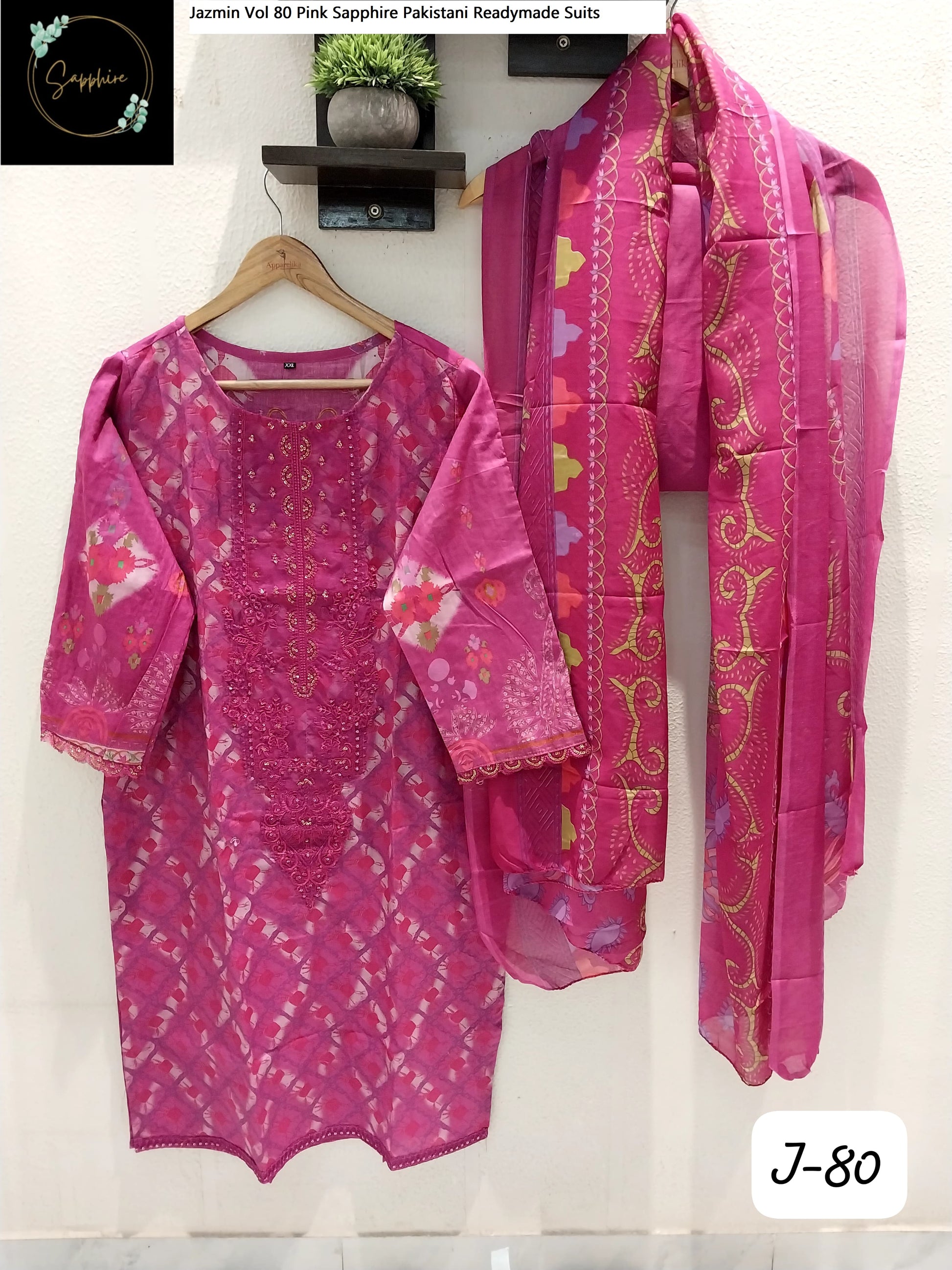 Jazmin Vol 80 Pink Sapphire Pakistani Readymade Suits