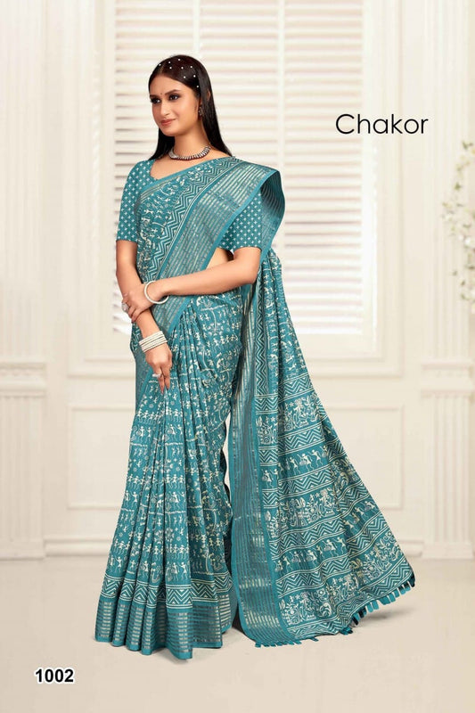 1002 Chakor Mahamani Creation Sarees