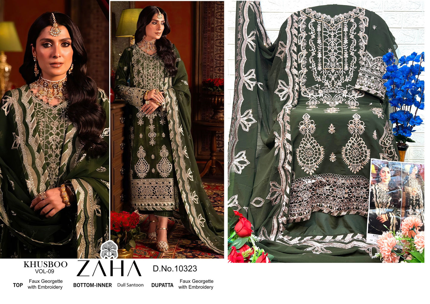 10323 Khusboo Vol 9 Zaha Pakistani Salwar Suits