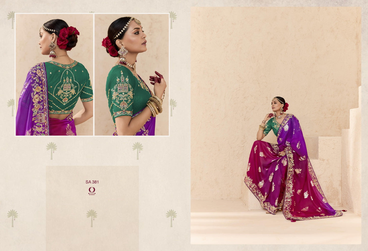381 Shehnai Sindhuri Kimora Embroidery Sarees