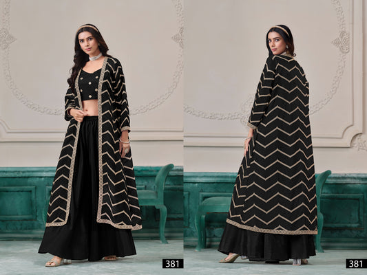 381 Vol 38 Anjubaa Chinon Crop Top Plazzo Set