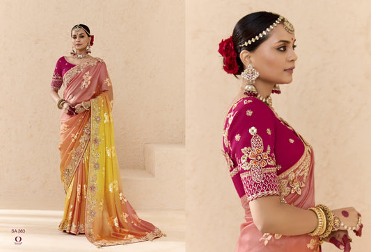 383 Shehnai Sindhuri Kimora Embroidery Sarees
