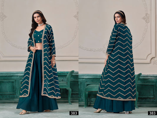 383 Vol 38 Anjubaa Chinon Crop Top Plazzo Set