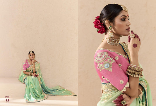 384 Shehnai Sindhuri Kimora Embroidery Sarees