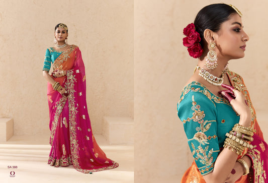 388 Shehnai Sindhuri Kimora Embroidery Sarees