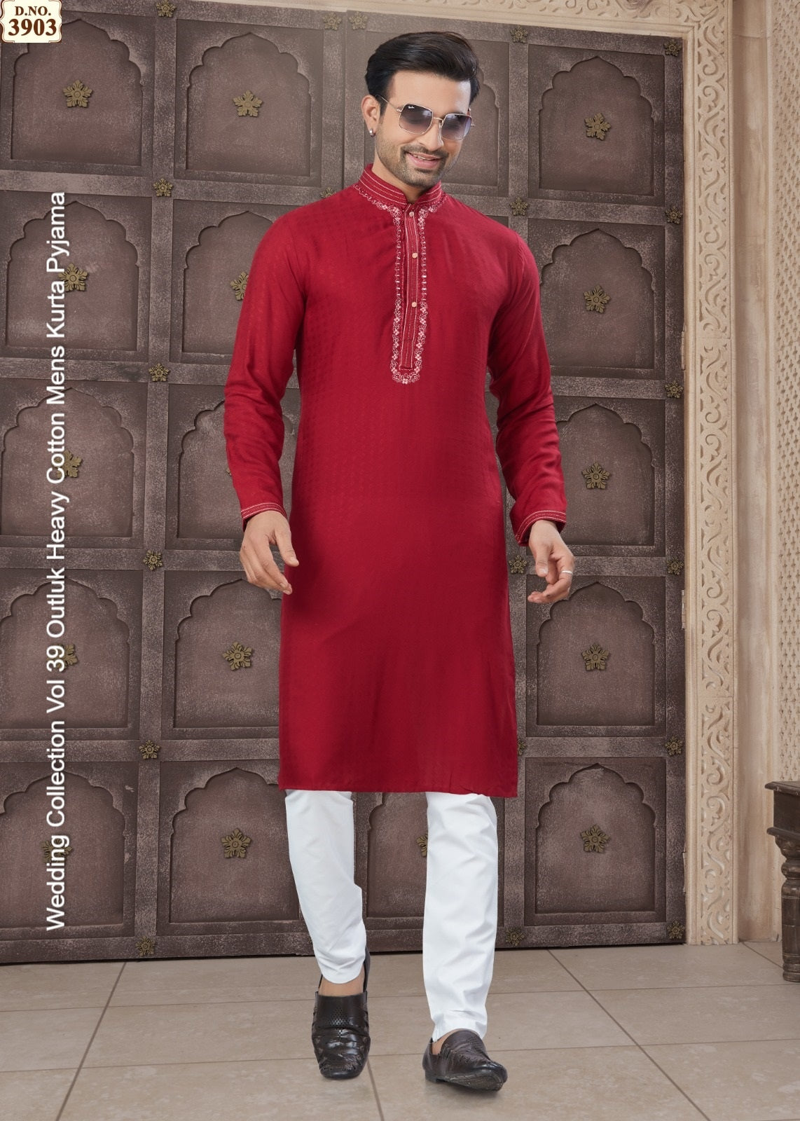 3903 Wedding Collection Vol 39 Outluk Heavy Cotton Mens Kurta Pyjama