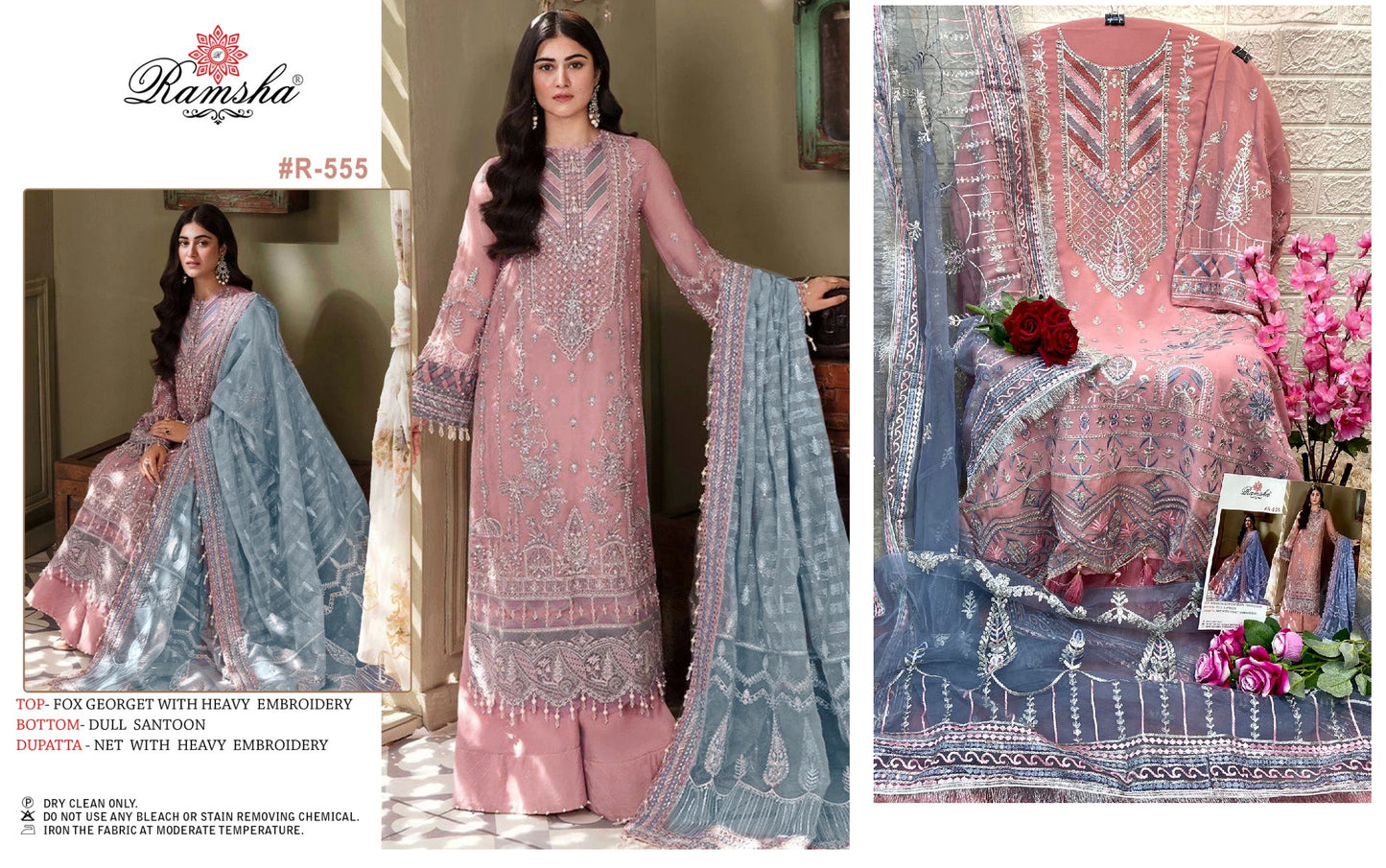 R-555 Ramsha Pakistani Salwar Suits