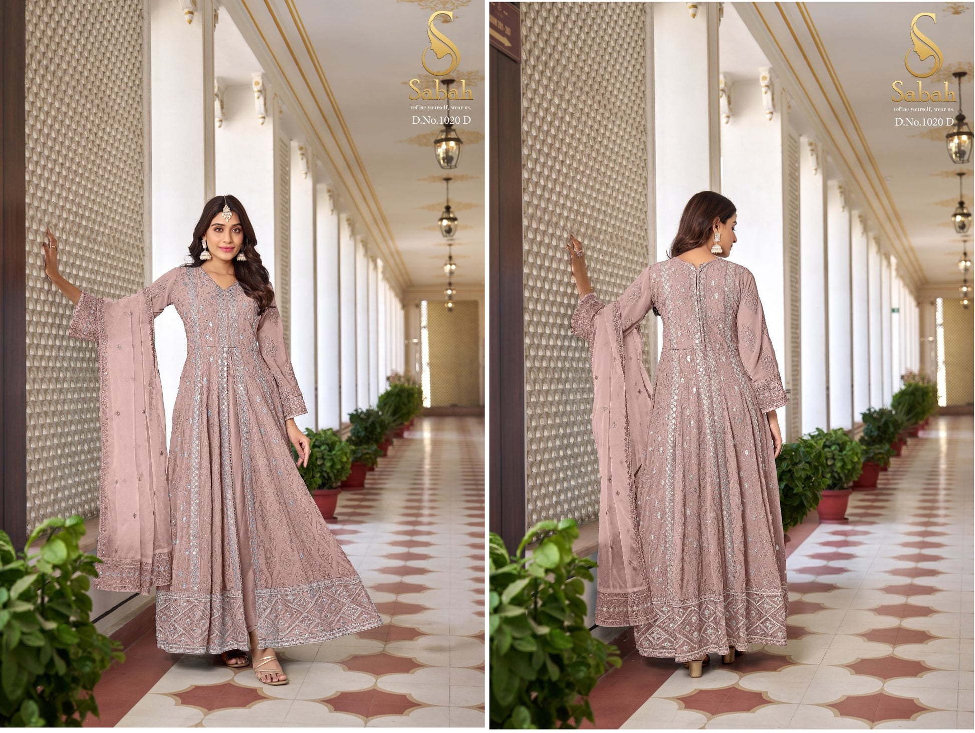 1020D Ruhani Sabah Unstitched Suits