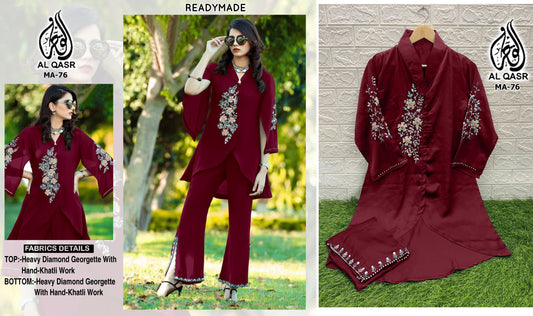 Ma-76Wine Al Qasr Co Ord Set