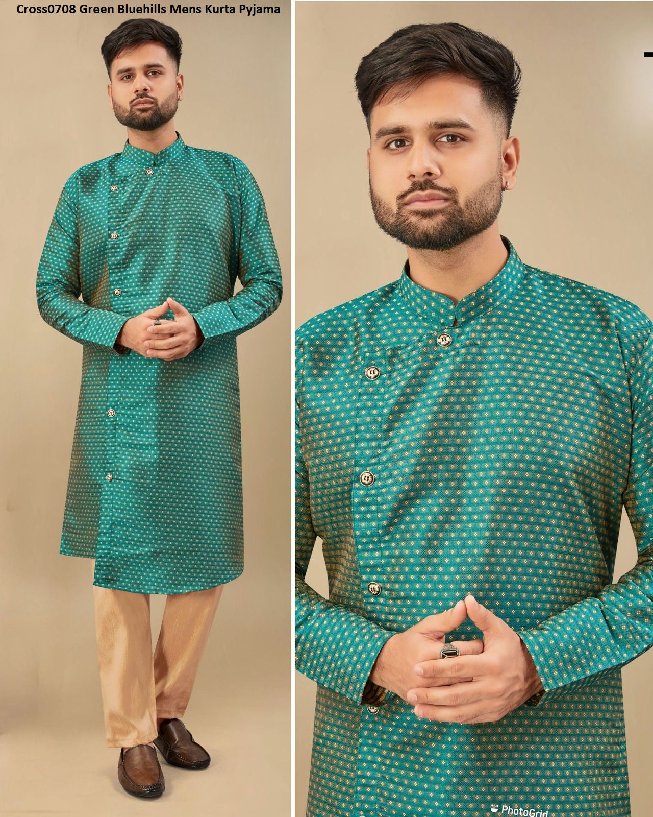 Cross0708 Green Bluehills Mens Kurta Pyjama