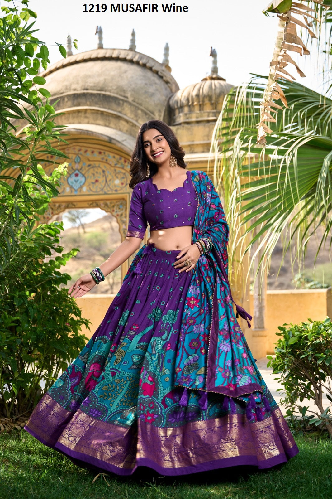 1219 Musafir Wine Lnb Lehenga Choli
