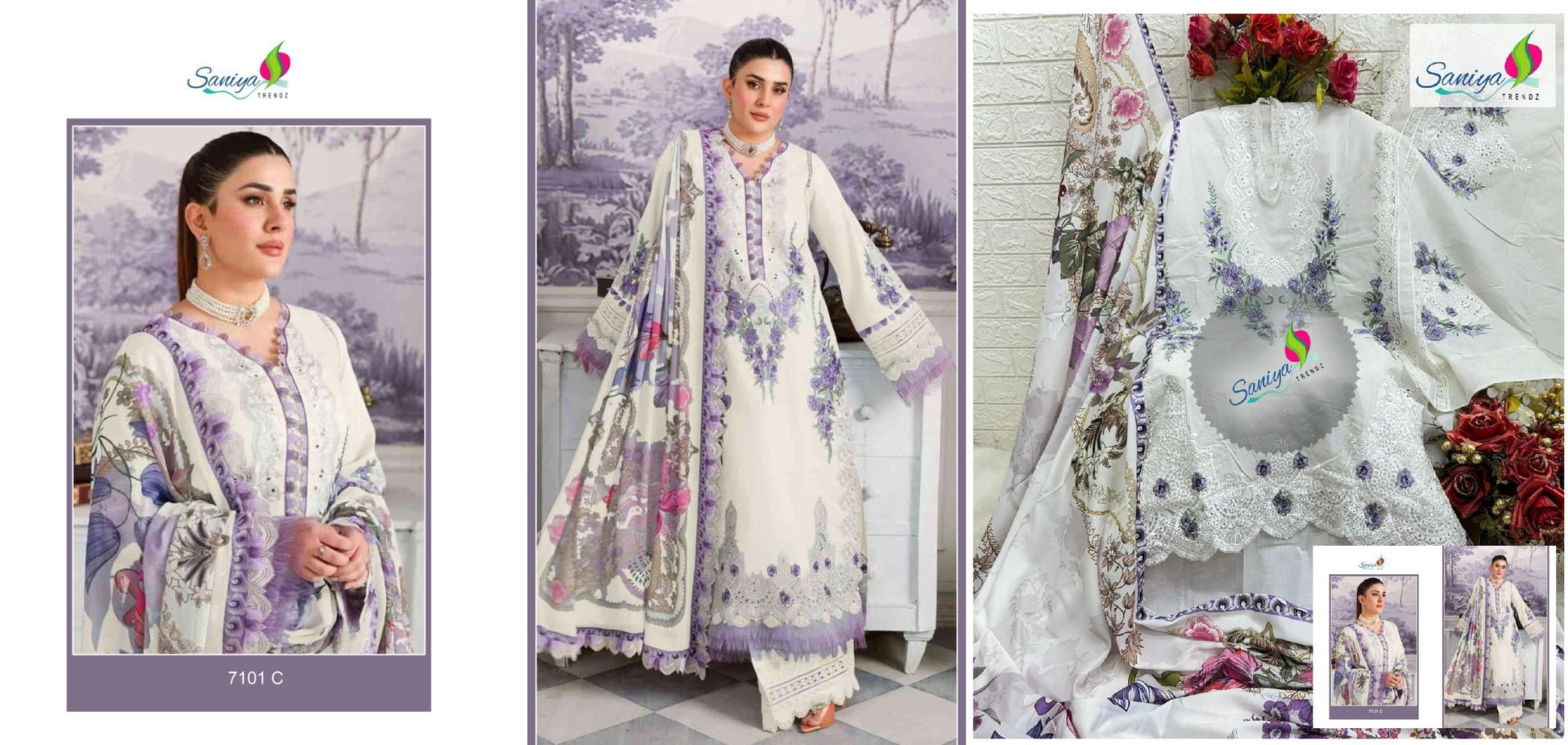 7101C Jade Saniya Trendz Pakistani Salwar Suits