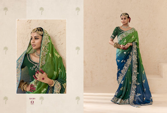 391 Shehnai Sindhuri Kimora Embroidery Sarees