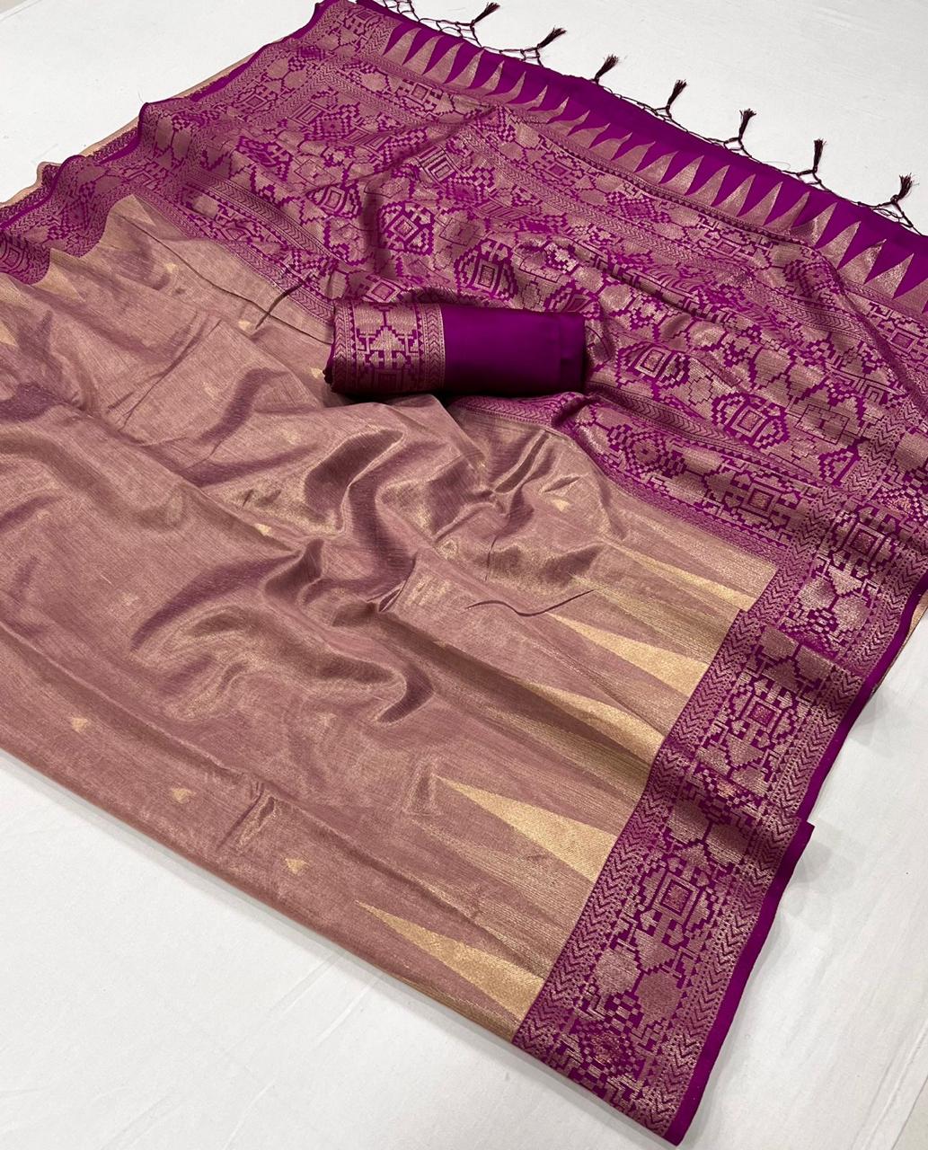 393002 Kansai Rajtex Tissue Sarees
