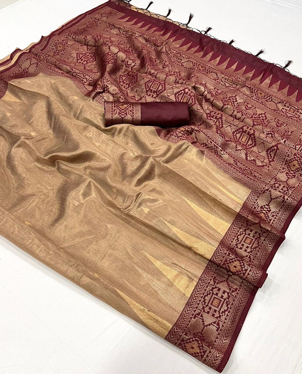 393003 Kansai Rajtex Tissue Sarees