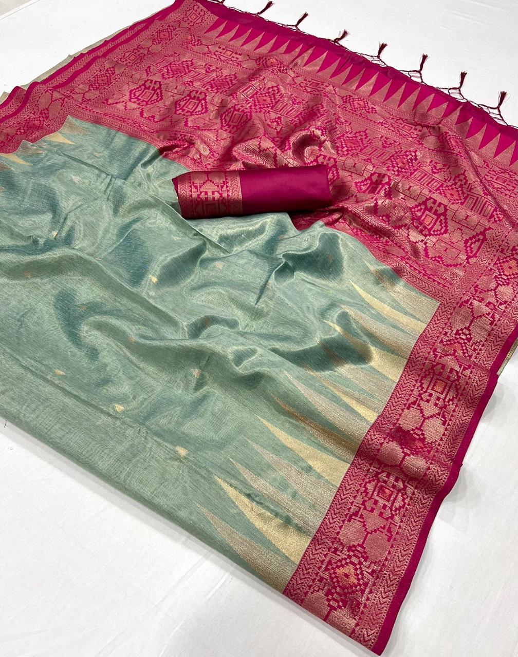 393004 Kansai Rajtex Tissue Sarees