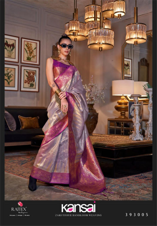 393005 Kansai Rajtex Tissue Sarees