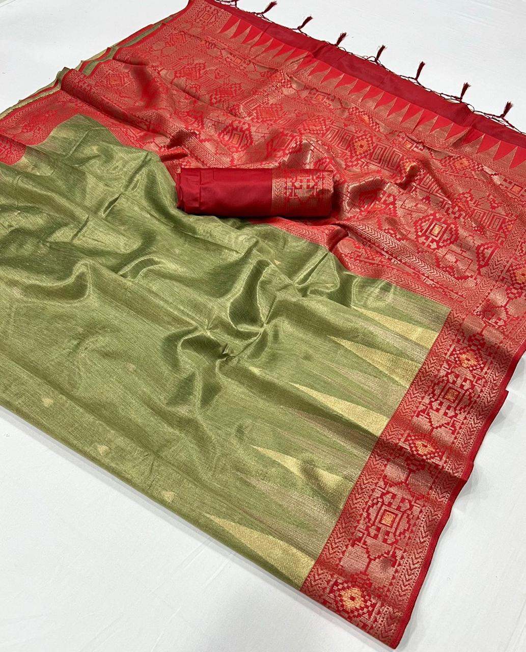 393006 Kansai Rajtex Tissue Sarees