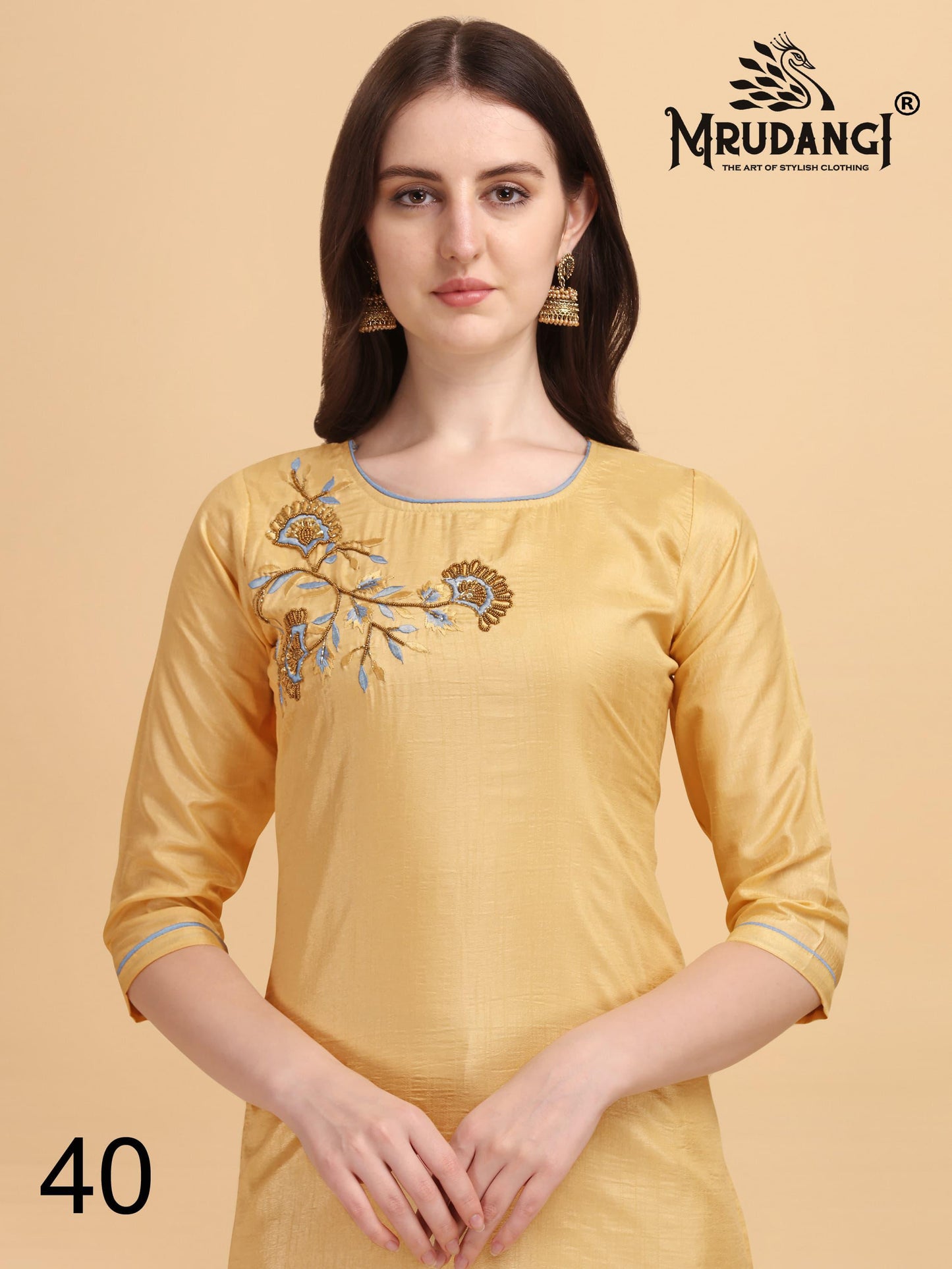 40-Noor Mrudangi Dola Silk Kurti