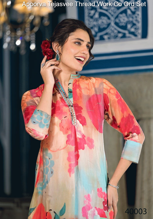 40003 Apoorva Tejasvee Thread Work Co Ord Set