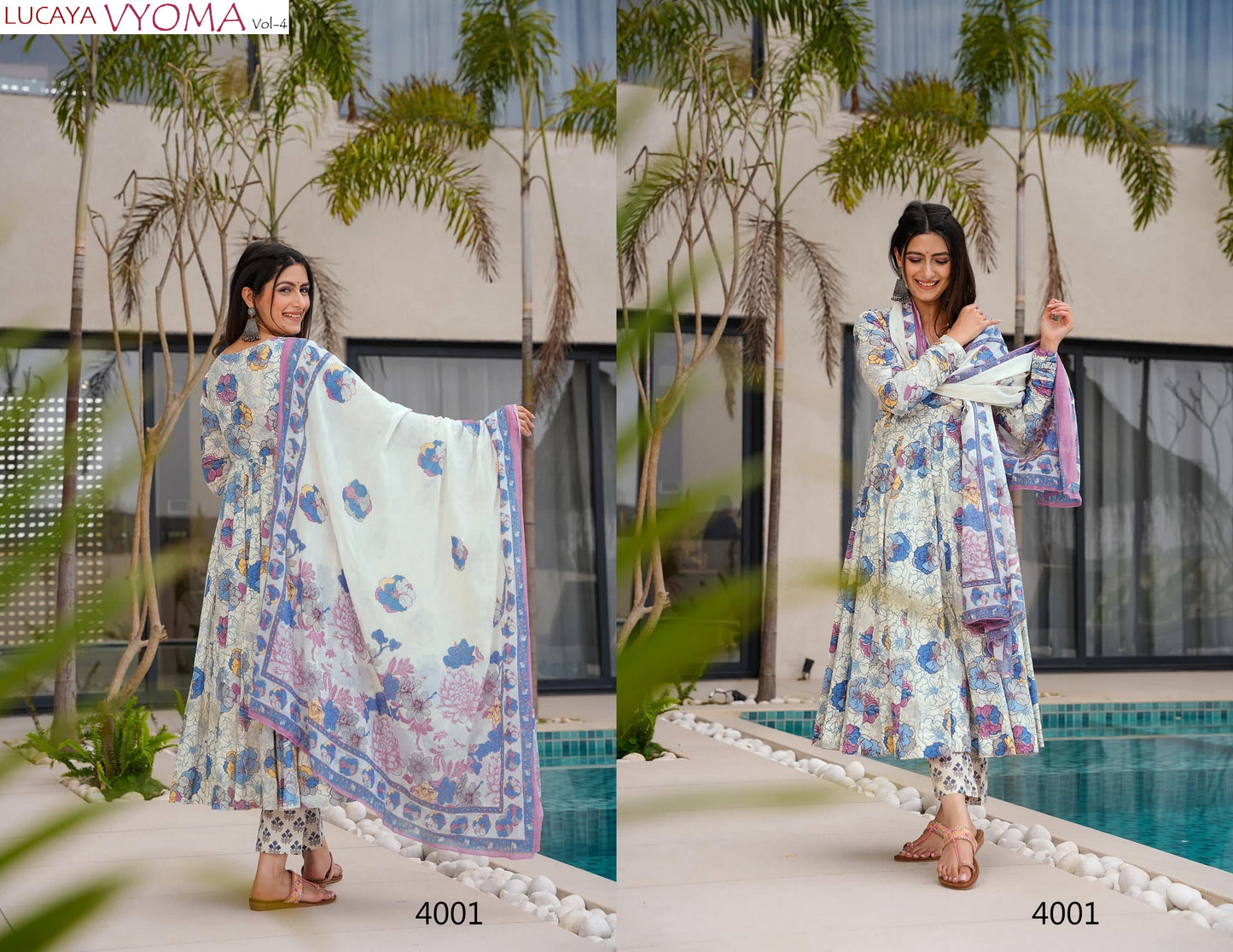 4001 Vyoma Vol 4 Lucaya Muslin Readymade Suits