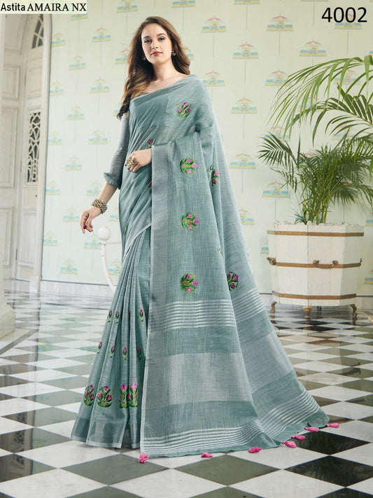 4002 Amyra Nx Astita Linen Cotton Sarees