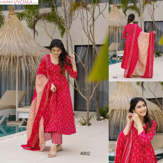 4002 Vyoma Vol 4 Lucaya Muslin Readymade Suits