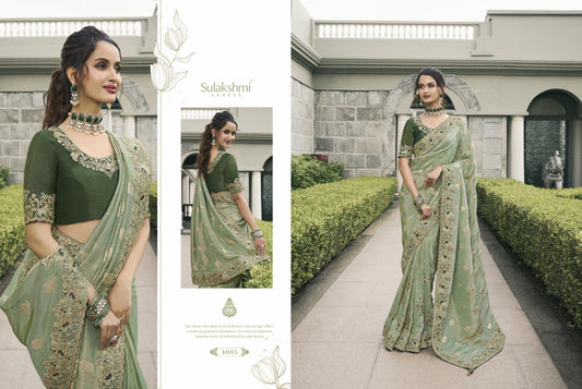 4005 Bridal Heritage Sulakshmi Prints Mirror Work Sarees