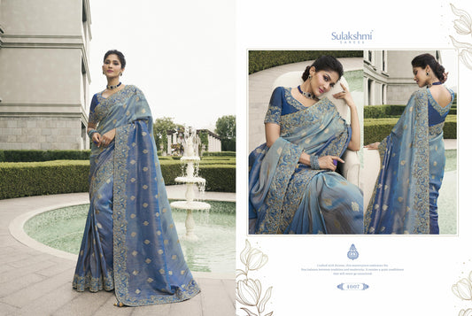 4007 Bridal Heritage Sulakshmi Prints Mirror Work Sarees