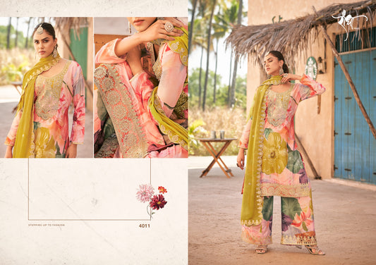4011 Rangeen Radha Trendz Premium Chinon Readymade Suits
