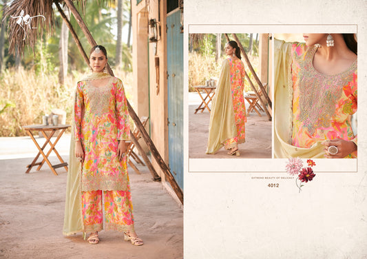 4012 Rangeen Radha Trendz Premium Chinon Readymade Suits