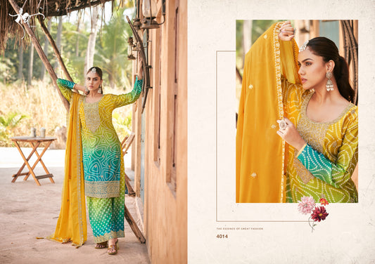 4014 Rangeen Radha Trendz Premium Chinon Readymade Suits