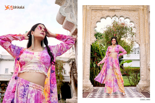 4953 Flory Vol 39 Shubhkala Crop Top Plazzo Set