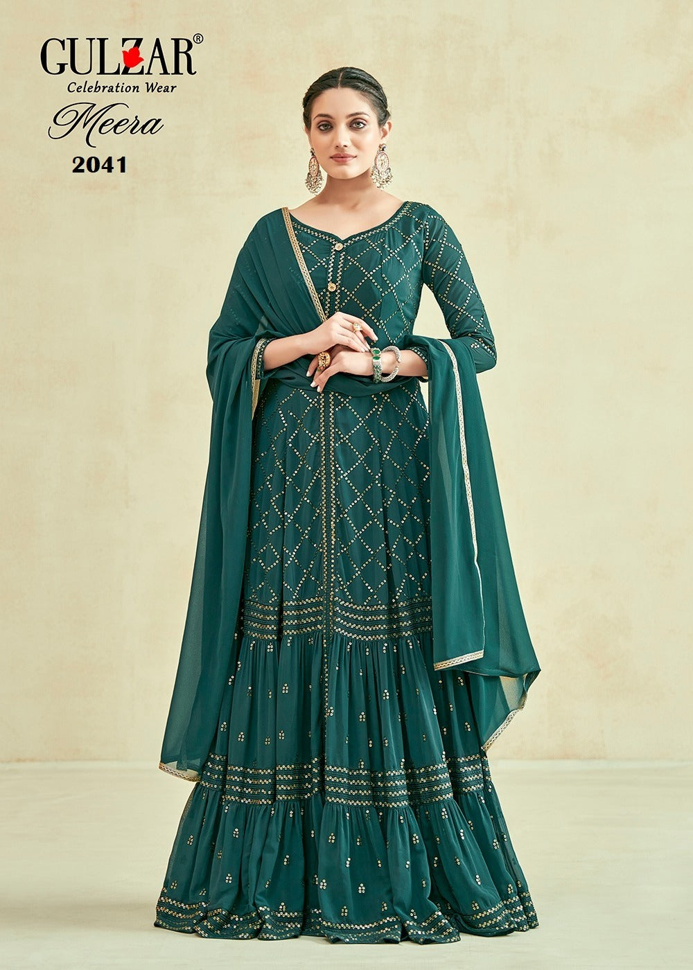 2041 Gulzar Gown Dupatta Set