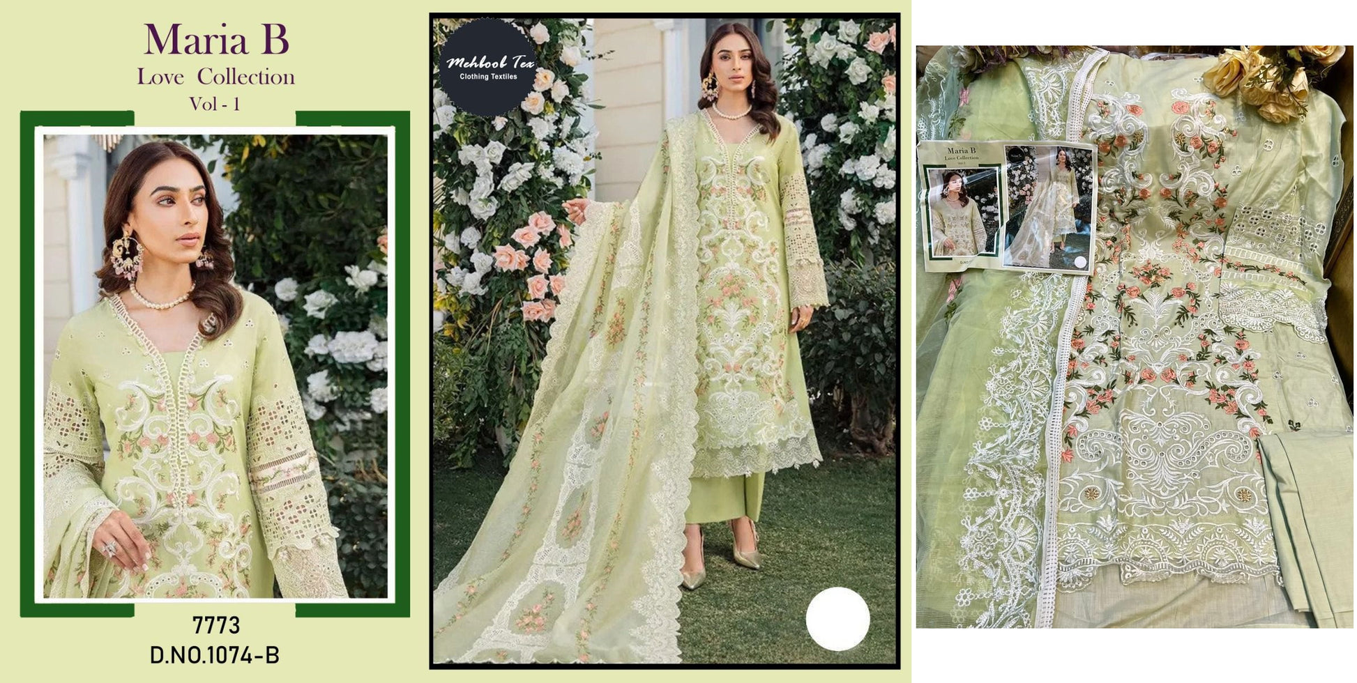 1074B Maria B Love Collection Vol 1 Mehboob Tex Pakistani Salwar Suits