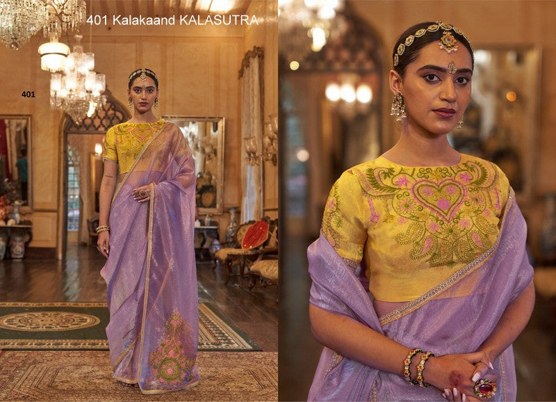 401 Kalasutra Kalakaand Gold Tissue Sarees