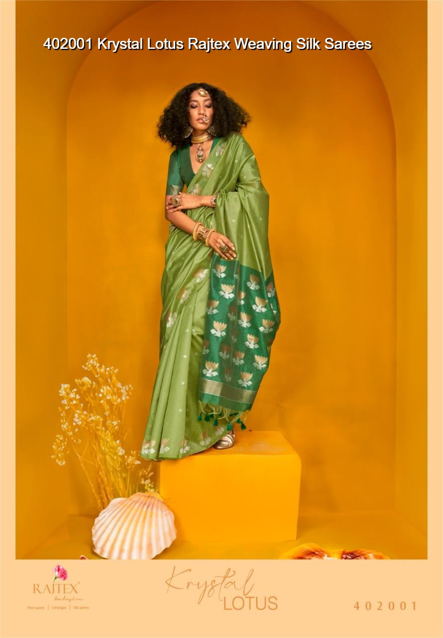 402001 Krystal Lotus Rajtex Weaving Silk Sarees