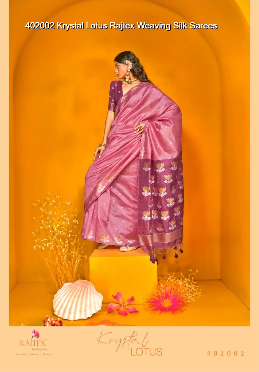 402002 Krystal Lotus Rajtex Weaving Silk Sarees