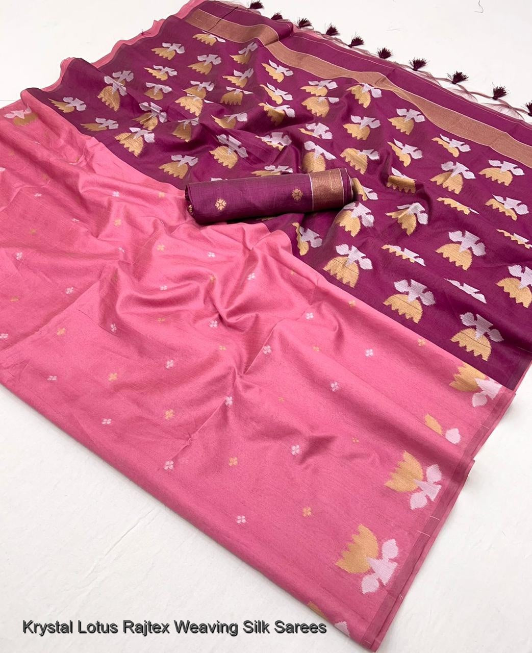 402002 Krystal Lotus Rajtex Weaving Silk Sarees