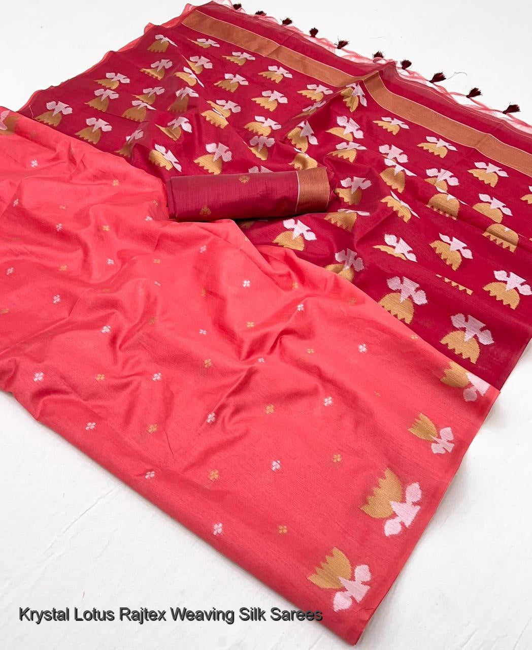 402002 Krystal Lotus Rajtex Weaving Silk Sarees
