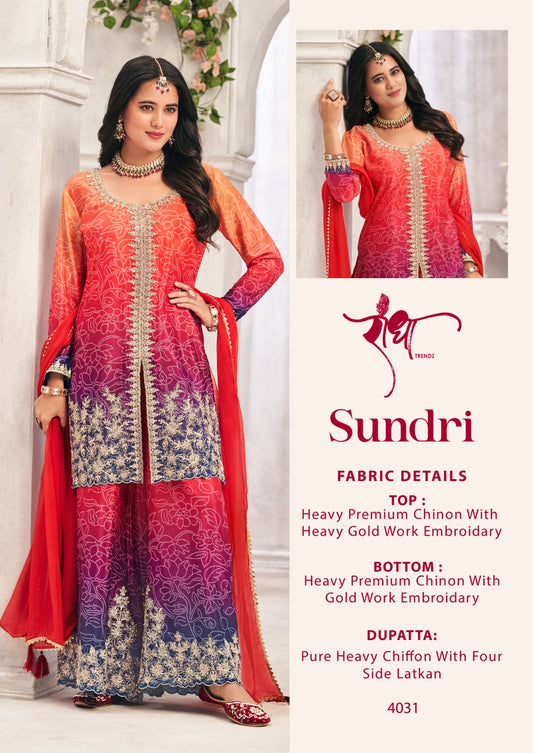 4031 Sundri Radha Trendz Premium Chinon Readymade Suits