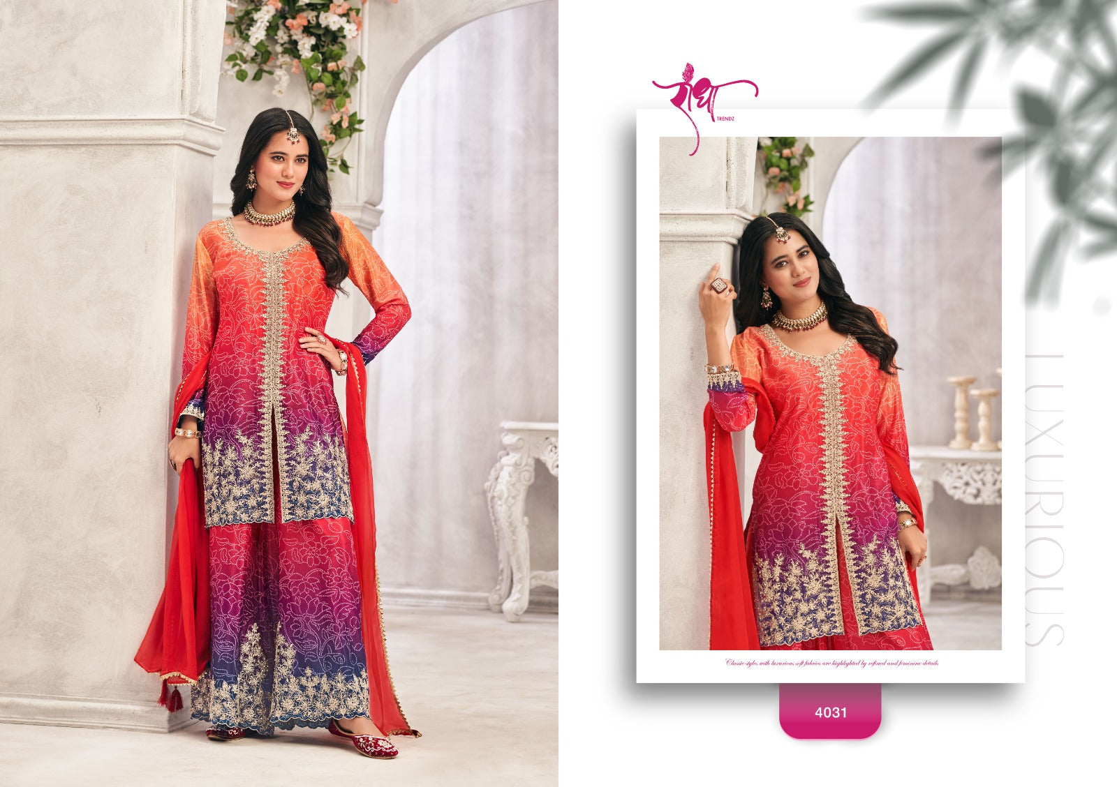 4031 Sundri Radha Trendz Premium Chinon Readymade Suits